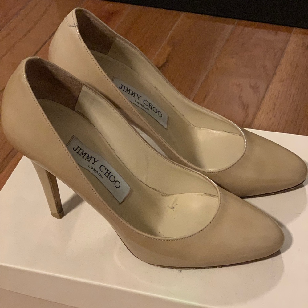 Jimmy Choo 100mm ran patent leather pumps
